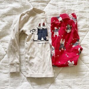 Boy’s Girl’s Old Navy Red Polar Bear Gnome Christmas Pajama Set Size XS